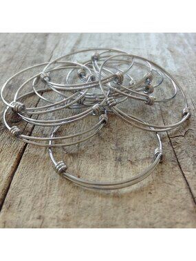 40pc Stainless Steel Expandable Bangle Bracelet Blanks Jewelry Making 2" 50mm